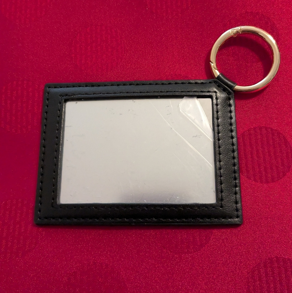 🆕 Yves Saint Laurent Mirror Keychain Keyring Bag Charm YSL Black With Gold Star - Picture 2 of 7